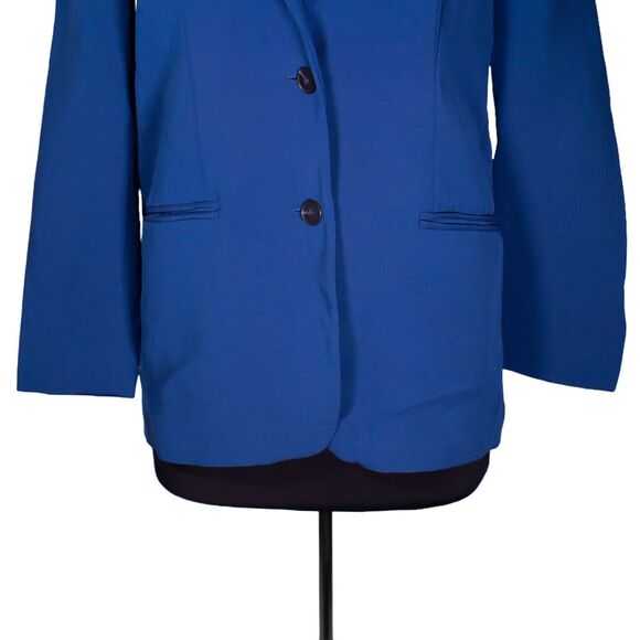 Zara Women's Blazer Blue Two Button Stretch Lined Career Work Suit Jacket XS - Picture 6 of 9